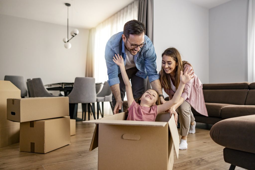 concept of starting a new life for a happy family